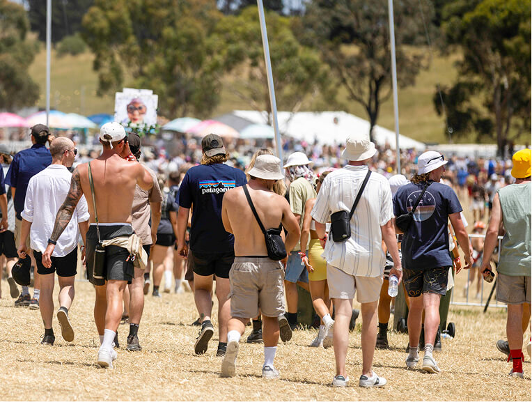 Crowd walking in festival