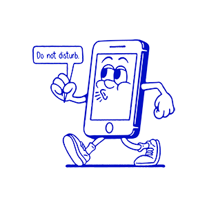 Illustrated character that represents distractions